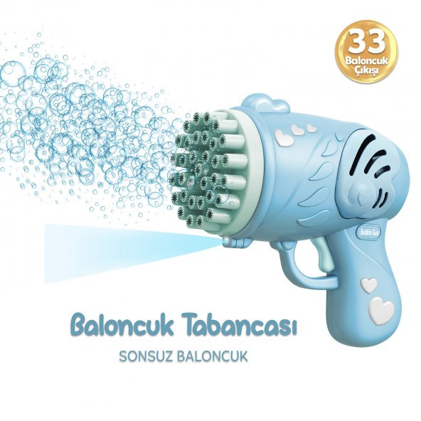 33 Kanal Işıklı Pilli Baloncuk Makinesi Köpük Tabancası Bubble Gun Machine - 8