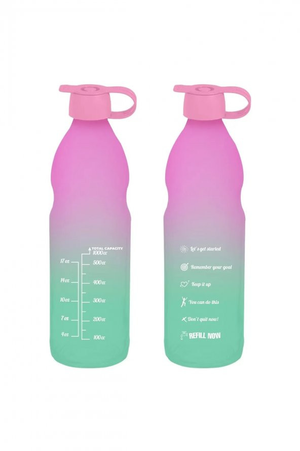 1 Lt Motivasyon Su Matarası Cam Su Şişesi 1000 ml