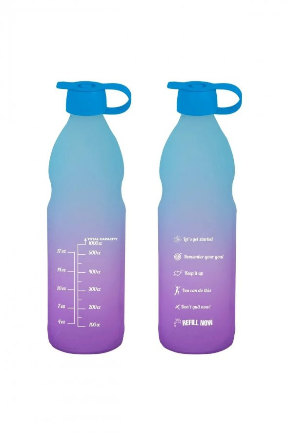 1 Lt Motivasyon Su Matarası Cam Su Şişesi 1000 ml - 2