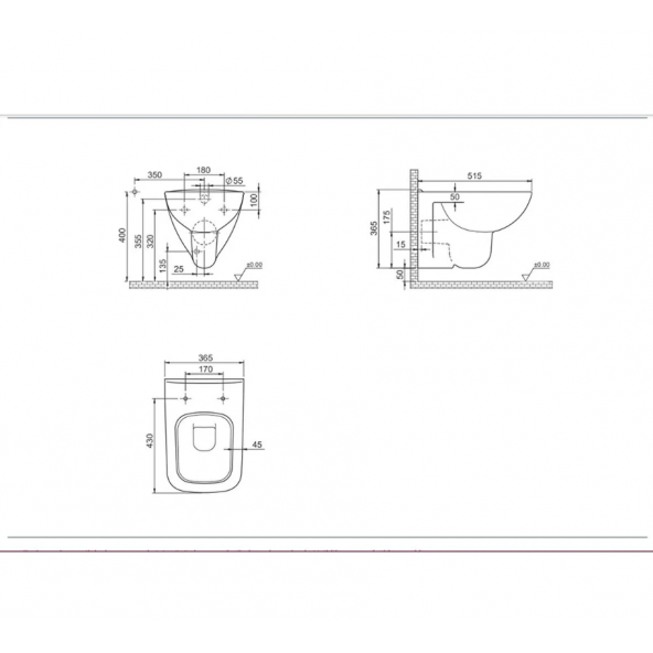 Turkuaz Duru Kanallı Asma Klozet ve Yavaş Kapak - 5