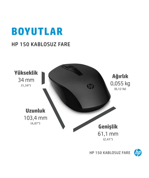 HP 150 Kablosuz Fare 2S9L1AA - 16