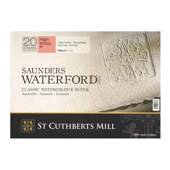 Saunders Waterford Suluboya Blok Hot Pres High White 300 gr 410x310mm 20 yp