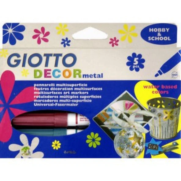 Giotto Decor Metal Her Yüzey İçin Metalik Keçeli Boya 5 Renk