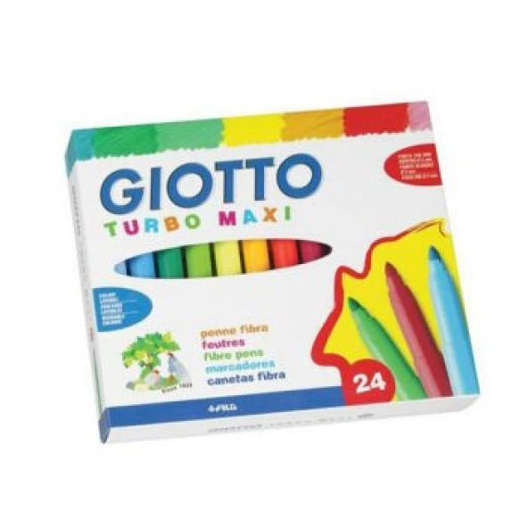 Giotto Turbo Maxi Kalın Uçlu Keçeli Boya Kalemi 24 Renk