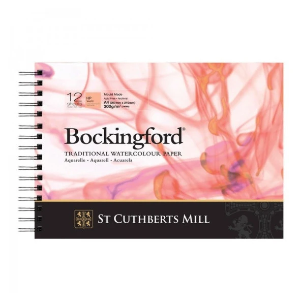 Bockingford Spiralli Suluboya Defteri Hot Pres 300 gr 297x210mm (A4) 12 yp
