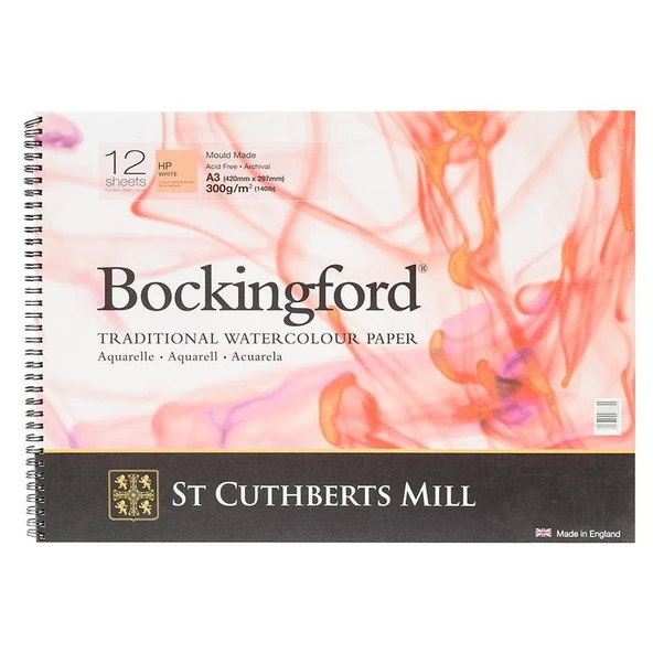 Bockingford Spiralli Suluboya Defteri Hot Pres 300 gr 297x420mm (A3) 12 yp