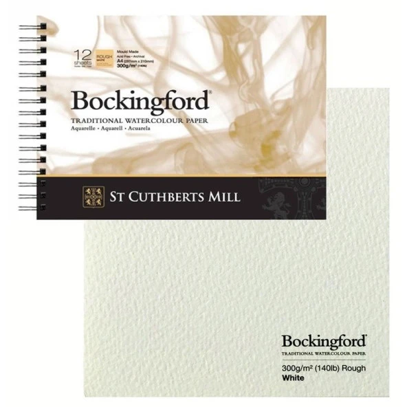 Bockingford Spiralli Suluboya Defteri Rough 300 gr 297x210mm (A4) 12 yp