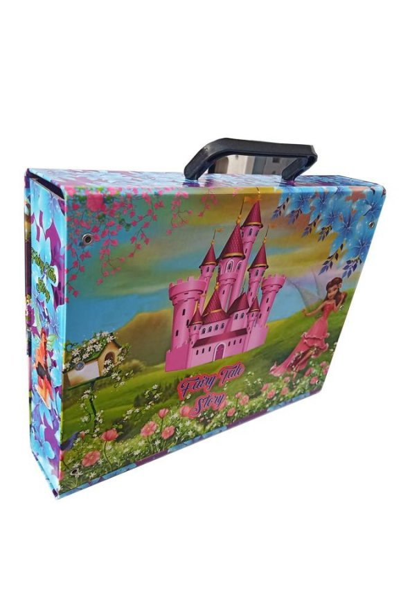 Saplı Klasör Kız Figürlü 1 Adet Kulplu Klasör 32x24x7 cm Okul Öğrenci Klasörü Saplı Çanta Saplı Dosya - 2