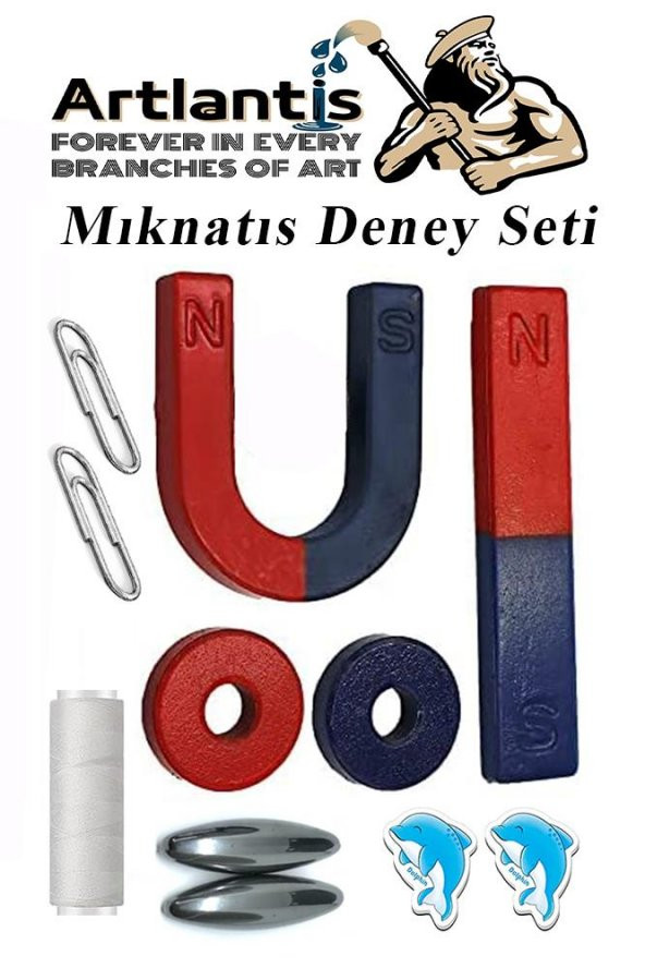 Mıknatıs Seti 1 Paket Deney Malzemesi Okul Projeleri İçin Manyetik Mıknatıs Deney Oyun Seti Eğitici