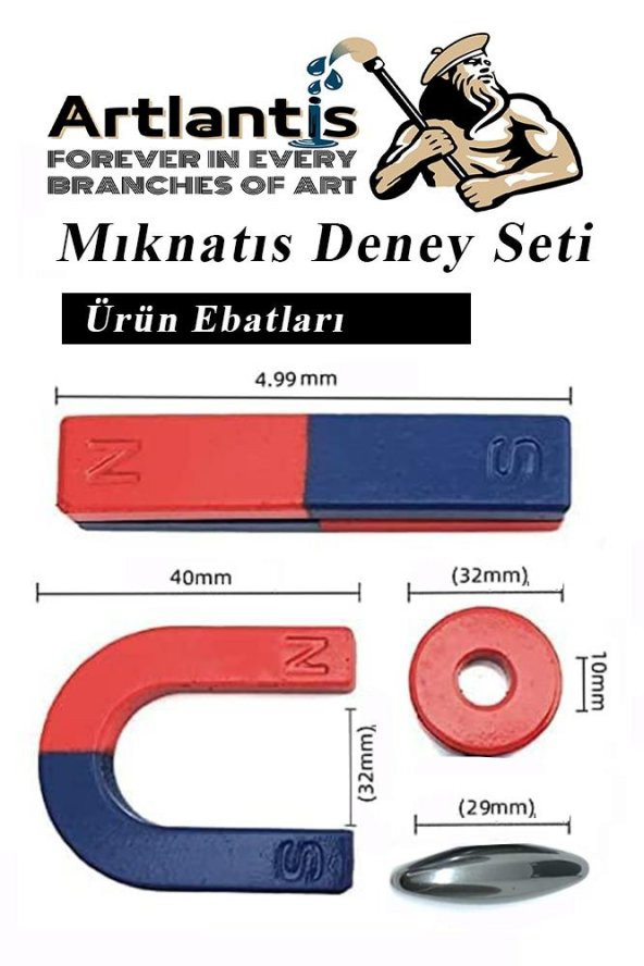 Mıknatıs Seti 1 Paket Deney Malzemesi Okul Projeleri İçin Manyetik Mıknatıs Deney Oyun Seti Eğitici - 2