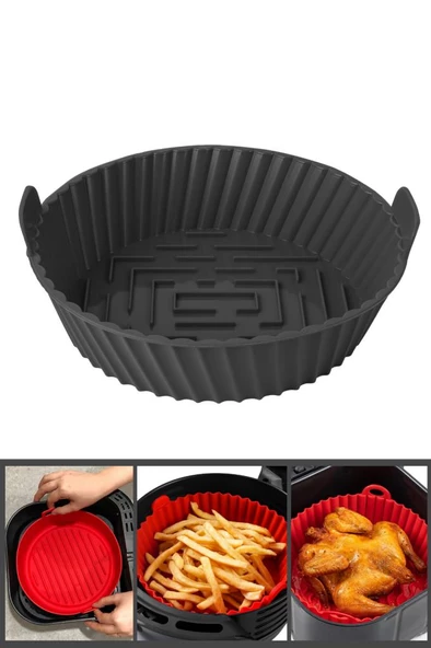 Onikiden Yanmaz Yapışmaz Airfryer Silikon Pişirme Kabı SL099 - Tüm Fritözlerle Uyumlu 20x5cm