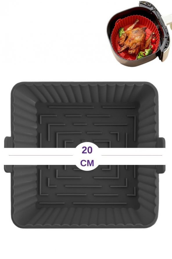 Onikiden Airfryer Silikon Kare Pişirme Kabı ve 6’lı Kek Muffin Kalıbı Set- Hava Fritözleriyle Uyumlu - 2