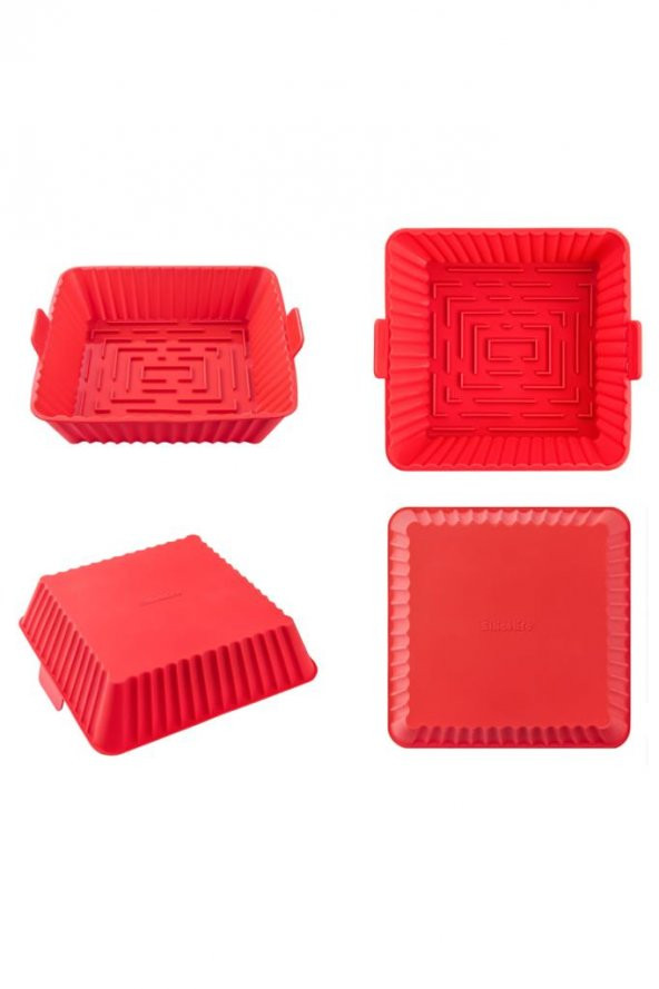 Onikiden Airfryer Silikon Kare Pişirme Kabı ve 6’lı Kek Muffin Kalıbı Set- Hava Fritözleriyle Uyumlu - 7