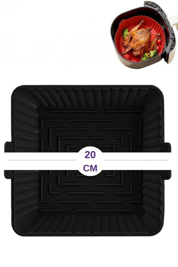 Onikiden Airfryer Silikon Kare Pişirme Kabı ve 6’lı Kek Muffin Kalıbı Set- Hava Fritözleriyle Uyumlu - 10