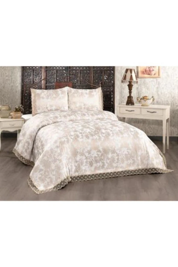 Çeyiz Diyarı Peri Çift Kişilik Yatak Örtüsü Cappucino - Resim 9