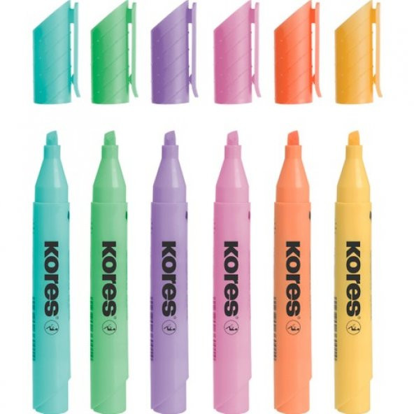 36060 Hıgh Lıner Plus Pastel Set, Chisel Tip, Karışık Colours Plastic Case 6 Adet - 3