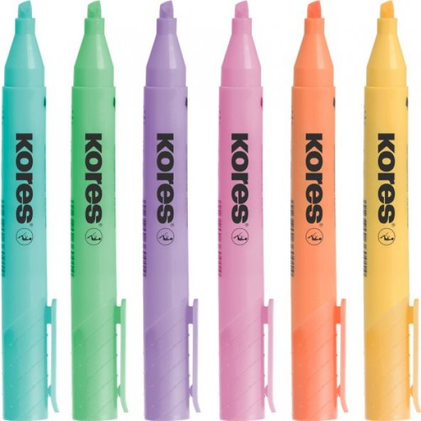 36060 Hıgh Lıner Plus Pastel Set, Chisel Tip, Karışık Colours Plastic Case 6 Adet - 5
