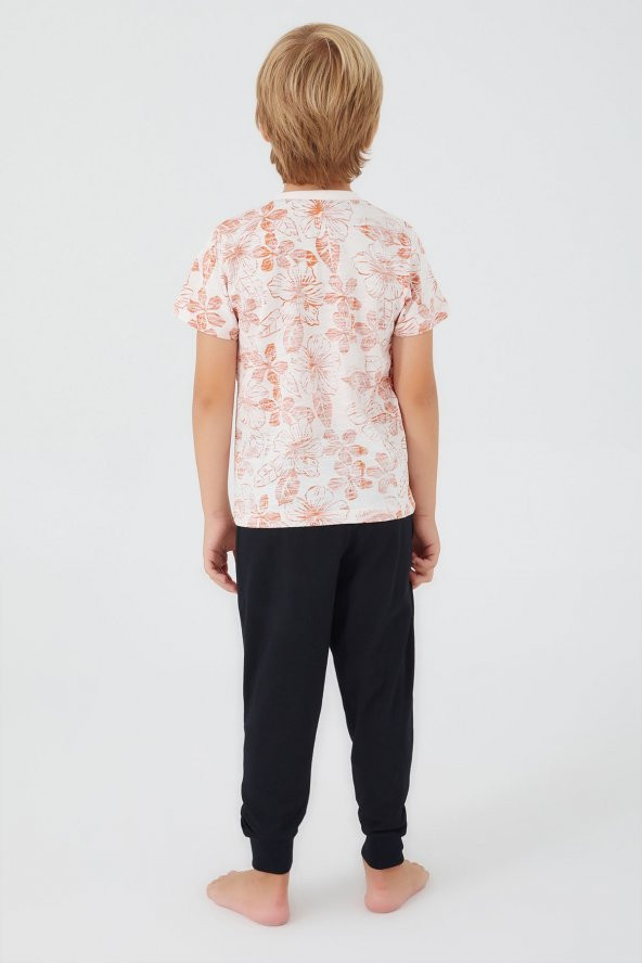 U.S. Polo Assn. 1358 Flowered Erkek Çocuk Kısa Kol Pijama Takım - 4