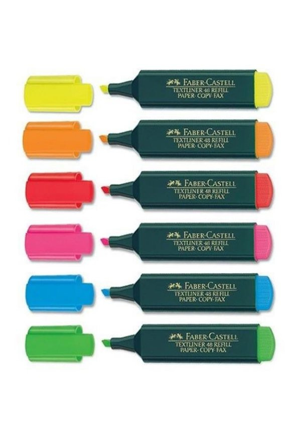 Fosforlu Kalem 6 Lı 1 Paket Textliner Canlı Renkler Kesik Uçlu İşaretleme Kalemi Sarı Turuncu Kırmızı Pembe Mavi Yeşil - 3