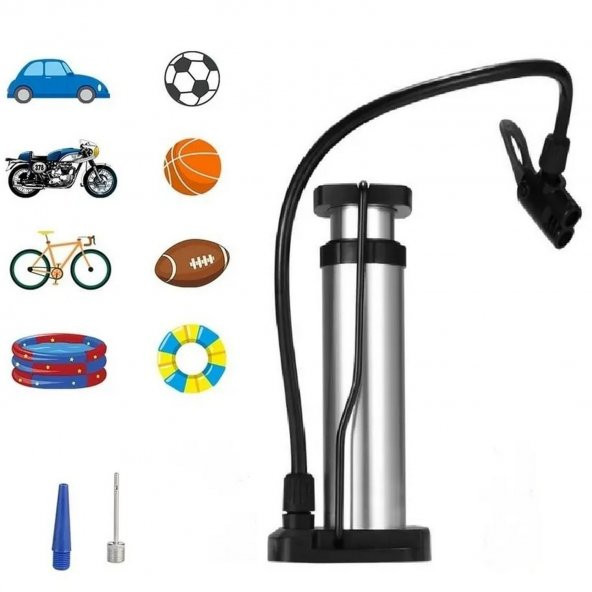 Bisiklet Pompa Lastik Hava Şişirme Pompası Araba Motor Bisiklet Top Bot Şişirme Pompa Uç HEDİYELİ ürün görseli