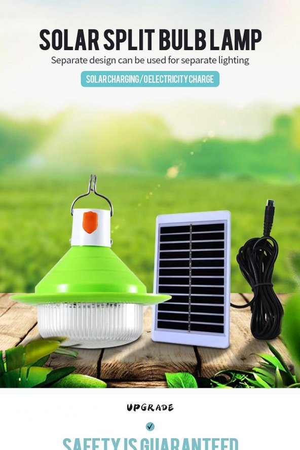 Güneş Enerjili Led Solar Şarjlı UFO Ampul Kamp Lambası Feneri 3 Modlu Dekoratif Bahçe - 11