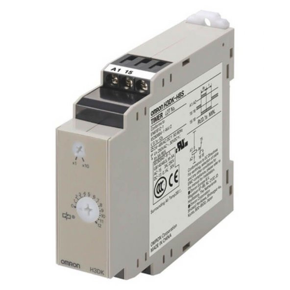 OMRON H3DKHBLACDC2448OMI Timer, DIN rail mounting, 22.5mm, power off-delay,