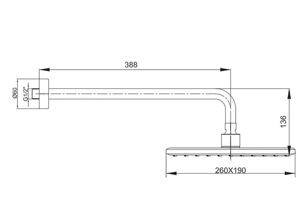 Ar Lucia Duvardan Duş Başlığı Tepe Duşu Mat Siyah 103545060 - 2