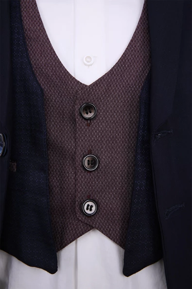 Yelek Ceket Papyon Çocuk Genç Takım Elbise 5'li Mezuniyet Balo Bayramlık Düğün Damatlık 5'li Set NX-5007 - 6