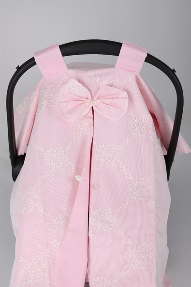 Babyhola Puset Minderi ve Puset Örtüsü Dantelli 2024 - 3