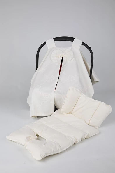 Babyhola Puset Minderi ve Puset Örtüsü Dantelli 2024 - 7