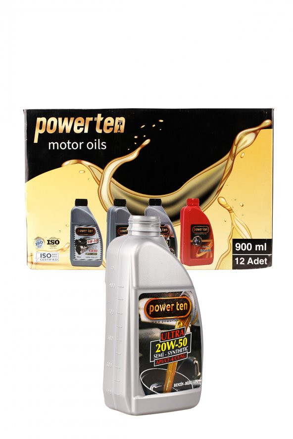 POWERTEN PRO 20W50 MOTOR YAĞI 1 LT 12 ADET KOLİ YENİ ÜRETİM