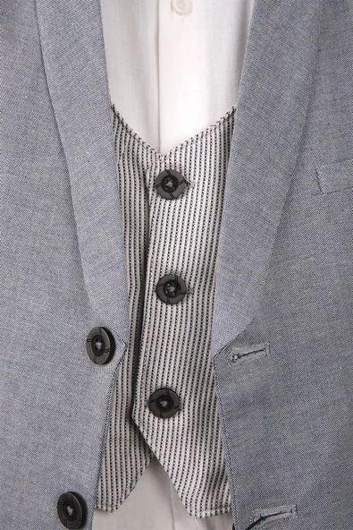 Yelek Ceket Papyon Çocuk Genç Takım Elbise 5'li Mezuniyet Balo Bayramlık Düğün Damatlık 4'lü Set NX-50088 - 6