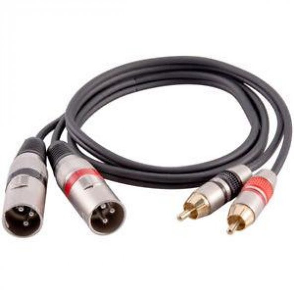 2x XLR Erkek to 2x RCA Kablo 2 Metre ürün görseli
