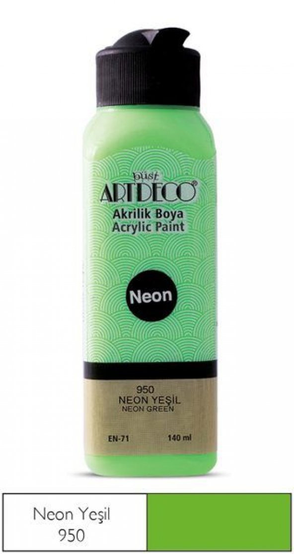 Artdeco Neon Akrilik Boya 140 ml. NEON YEŞİL