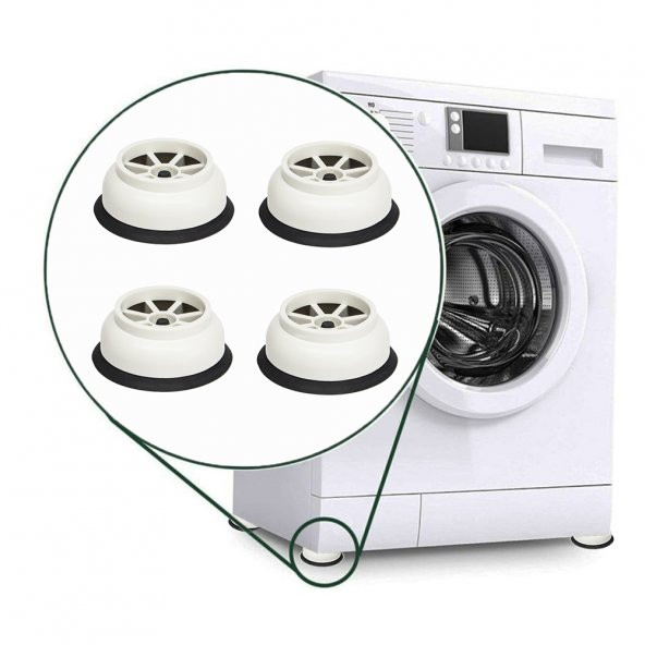 Aletçantam Çamaşır Bulaşık Makine Buzdolabı Kaydırmaz Vantuz Ayağı Titreşim Sarsıntı Önleyici Yükseltici Ayak Seti - 3