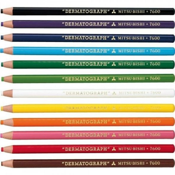 Uni Dermatograph Kalemi 12li Karışık Renk