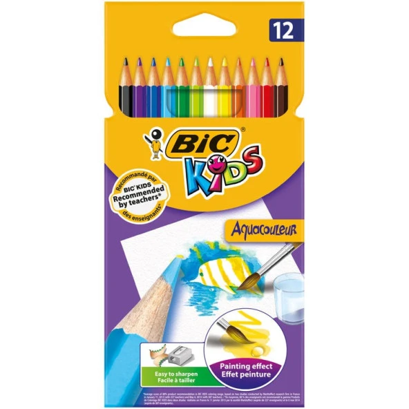 Bic Kids Aquacouleur Kuru-Sulu Boya Kalemi 12 Renk