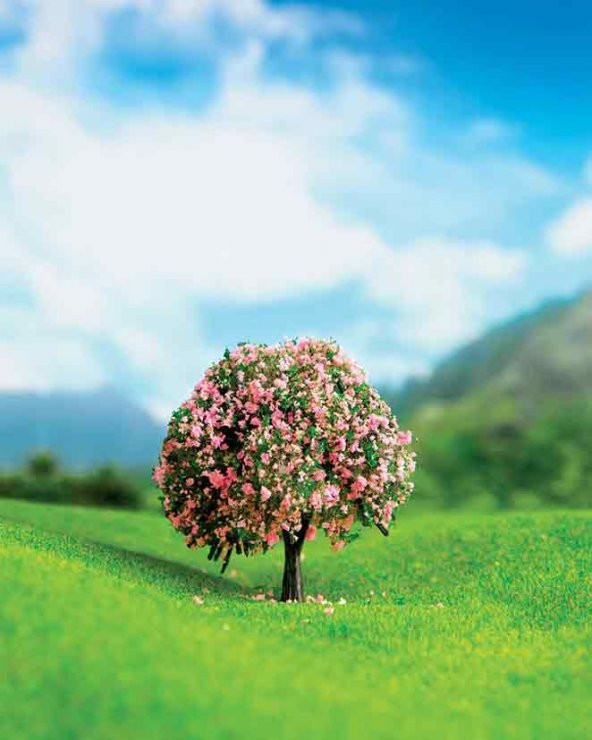 Mor Çiçekli Ağaç 7 cm 2 Adet