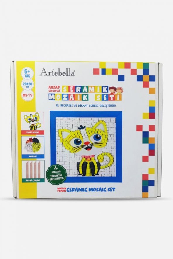 19 I Çocuk Ahşap Çerçeveli Seramik Mozaik Set 20x20 cm - 2