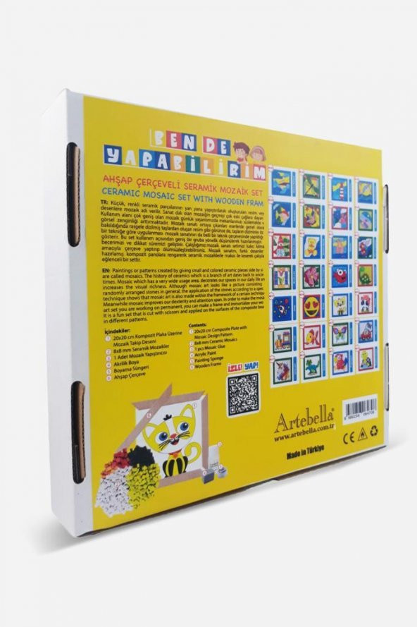 19 I Çocuk Ahşap Çerçeveli Seramik Mozaik Set 20x20 cm - 3