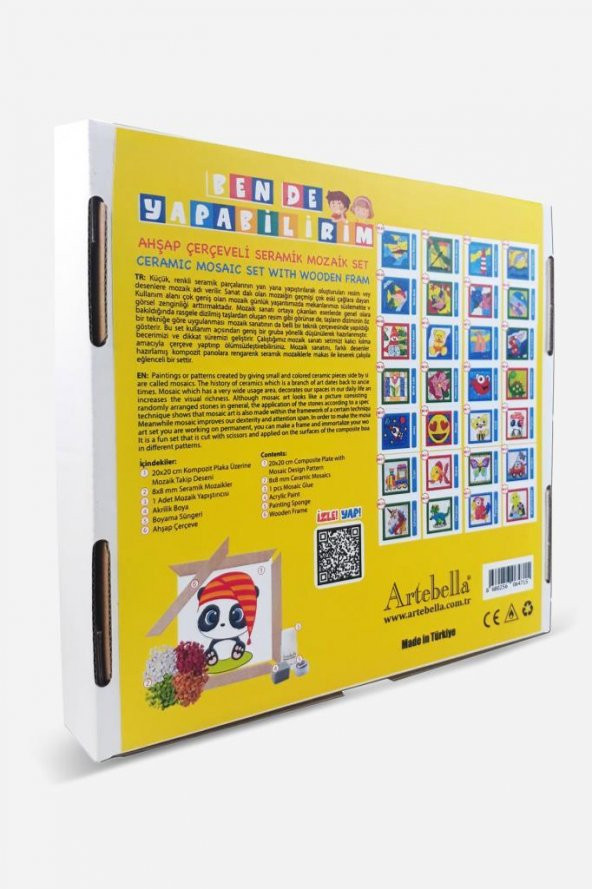 20 I Çocuk Ahşap Çerçeveli Seramik Mozaik Set 20x20 cm - 3