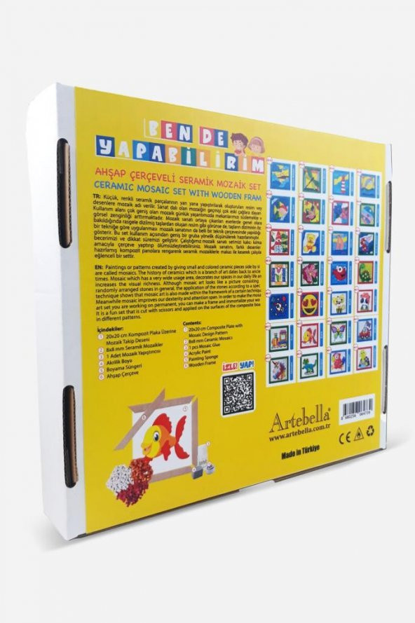 22 I Çocuk Ahşap Çerçeveli Seramik Mozaik Set 20x20 cm - 3