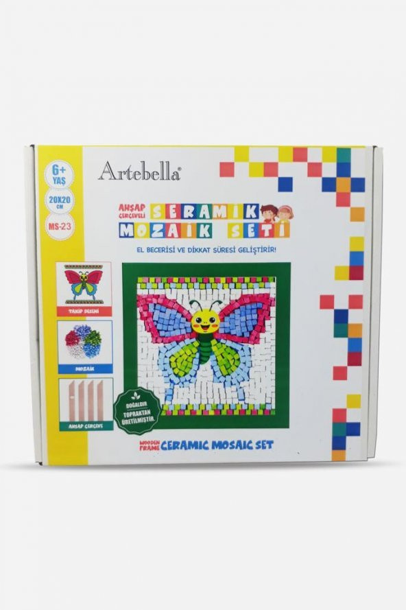 23 I Çocuk Ahşap Çerçeveli Seramik Mozaik Set 20x20 cm - 2