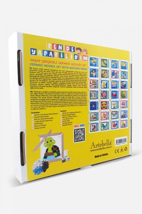 28 I Çocuk Ahşap Çerçeveli Seramik Mozaik Set 20x20 cm - 3