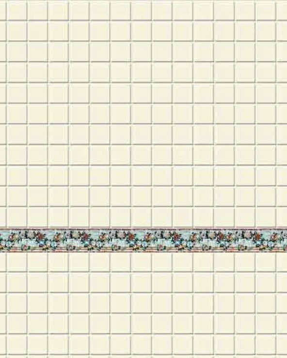 Çiçekli Banyo Duvar Fayansı Karton 1/100 3 Adet