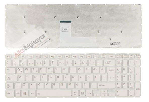 Toshiba Satellite L50-B-1M9 PSKTCE Klavye  Q-TR Beyaz Renk