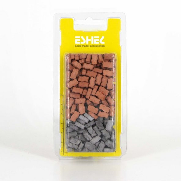 Dikdörtgen Parke Gri-Kırmızı 1:24   1.1x0.5x0.4 cm 200lü Paket ürün görseli