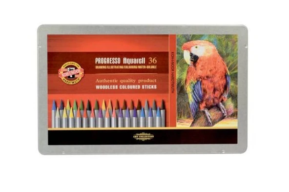 Koh-i Noor Progresso Aquarell Ağaçsız Sulandırılabilir Boya Kalemi 36 Renk