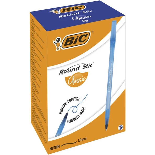 Bic Round Stic Tükenmez Kalem Mavi 60lı Kutu