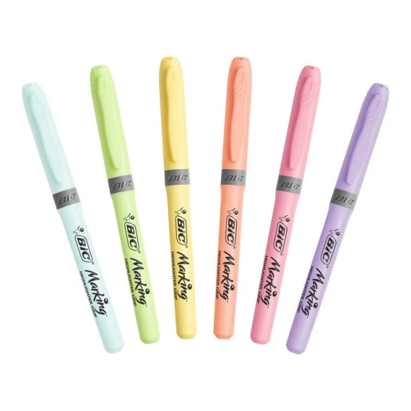 Bic Marking Highlighter Grip İşaretleme Kalemi Pastel 6 Renk
